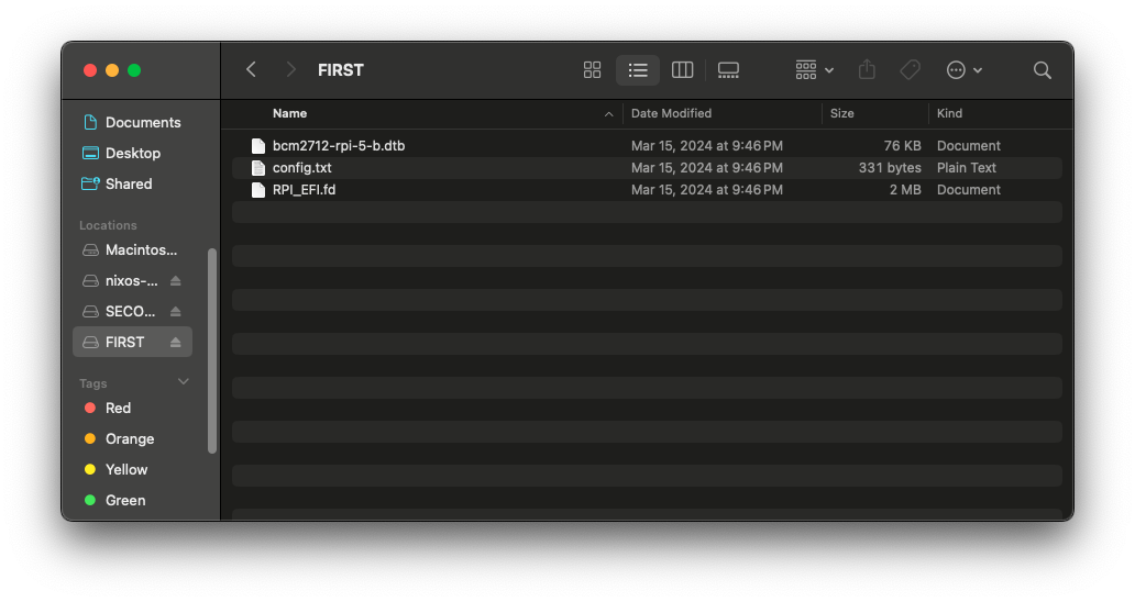 The firmware on the SD card